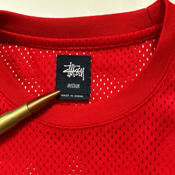 Vintage stussy world tour mesh jersey team crew tee red - Picture 2 of 4